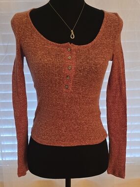 Charlotte Russe Marled Rust Knit Top